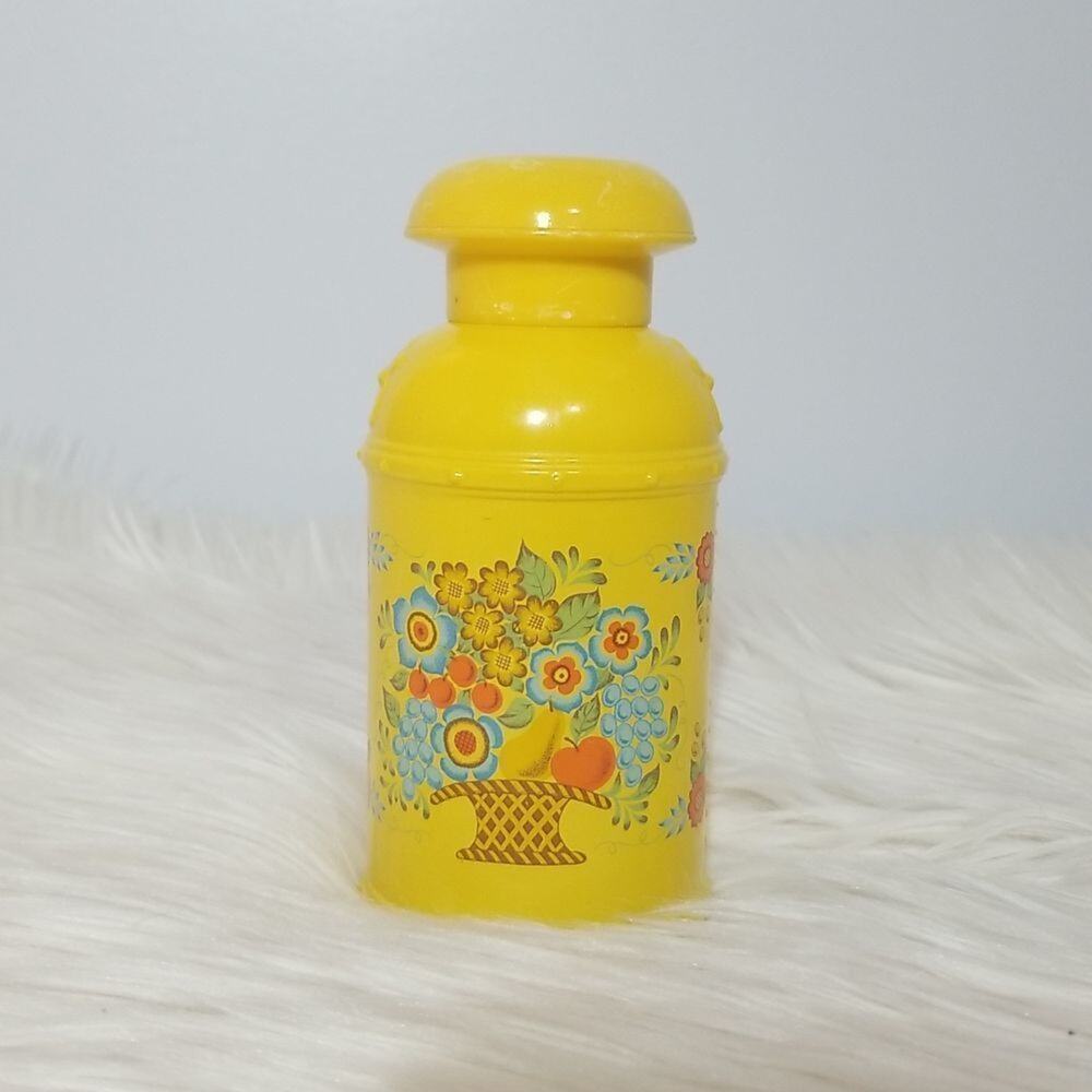 Vintage Avon Yellow Milk Jug Floral Lotion Container